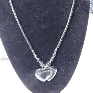 Hematite heart necklace